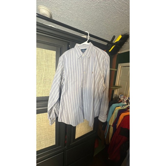Ralph Lauren Other - Ralph Lauren Mens Classic Fit Striped Oxford Shirt Blue White 17.5 34/35 88